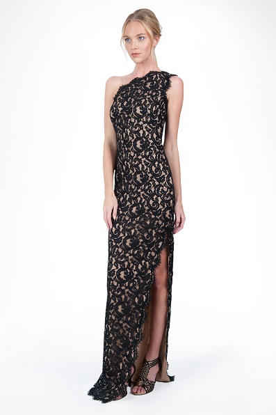 Lace One Shoulder Gown