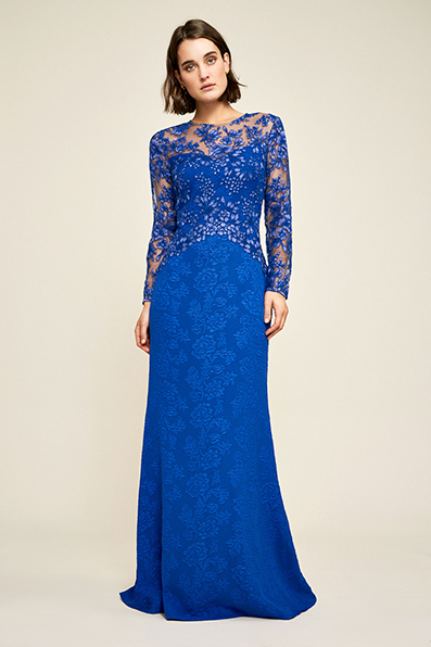 Kalinda Embroidered Jacquard Gown