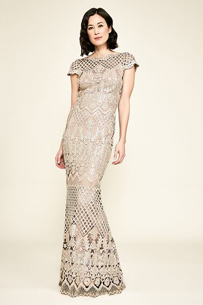 Faris Sequin Embroidered Gown