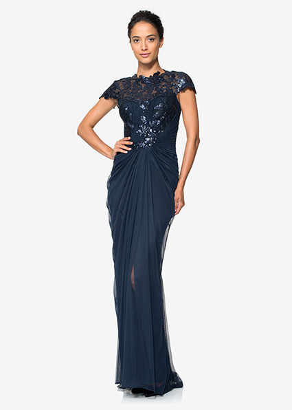 Paillette Lace and Tulle Gown