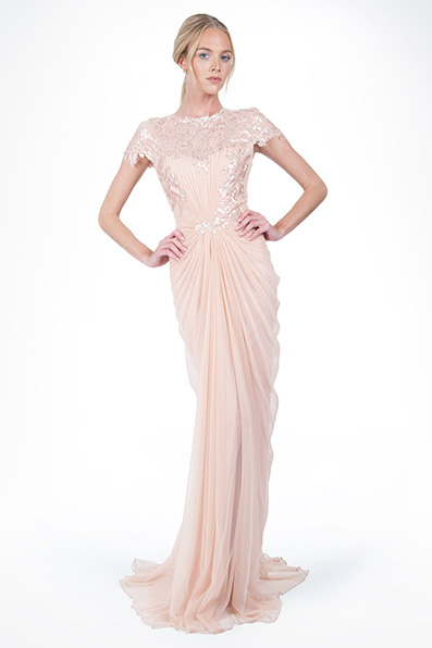 Paillette Lace and Tulle Gown