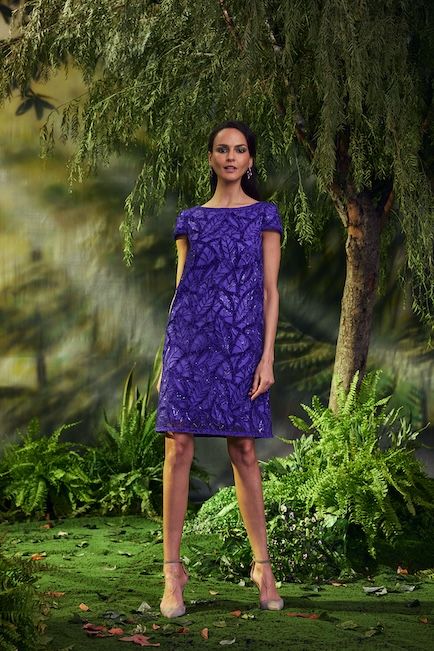 HYACINTH CHENILLE AND PAILLETTE EMBROIDERED TULLE CAP-SLEEVE SHIFT DRESS